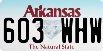 AR license plate 603WHW