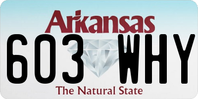 AR license plate 603WHY