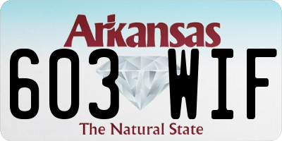 AR license plate 603WIF