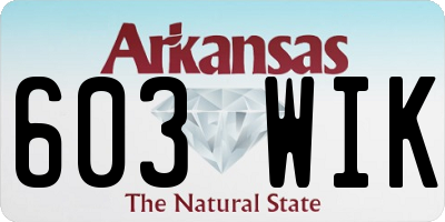 AR license plate 603WIK