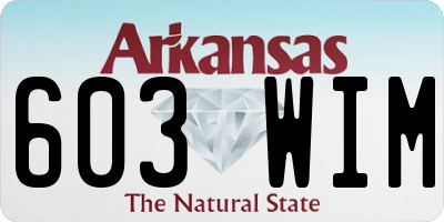 AR license plate 603WIM