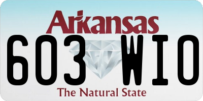 AR license plate 603WIO