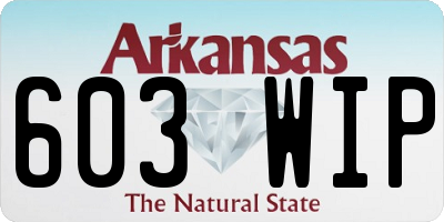 AR license plate 603WIP