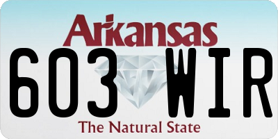 AR license plate 603WIR