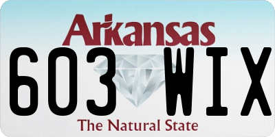 AR license plate 603WIX