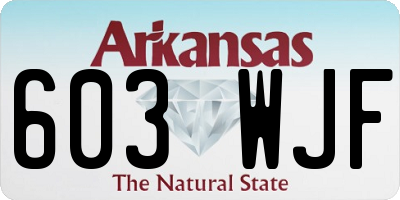 AR license plate 603WJF
