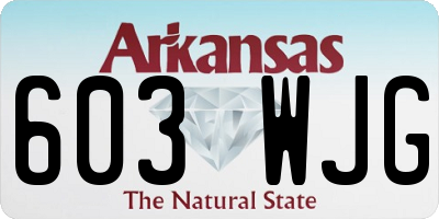 AR license plate 603WJG