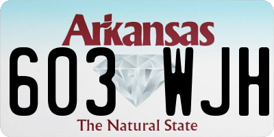 AR license plate 603WJH