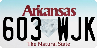 AR license plate 603WJK