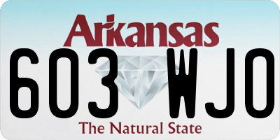 AR license plate 603WJO