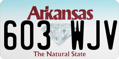 AR license plate 603WJV