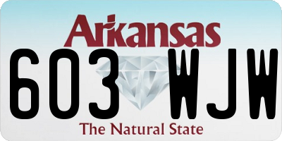 AR license plate 603WJW