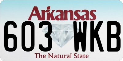 AR license plate 603WKB