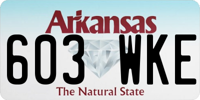 AR license plate 603WKE