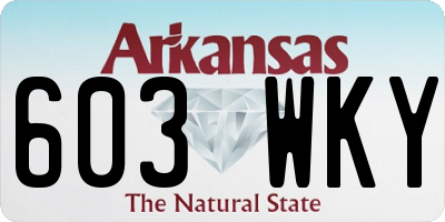 AR license plate 603WKY