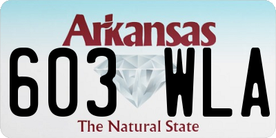 AR license plate 603WLA