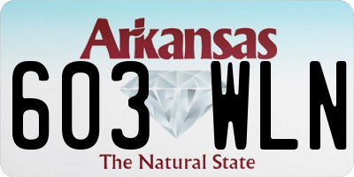 AR license plate 603WLN