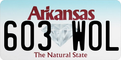 AR license plate 603WOL