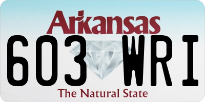 AR license plate 603WRI