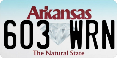 AR license plate 603WRN