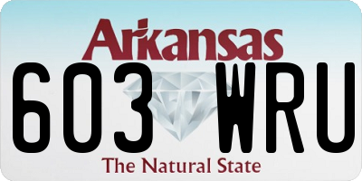 AR license plate 603WRU