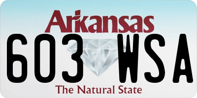 AR license plate 603WSA