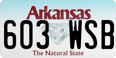 AR license plate 603WSB