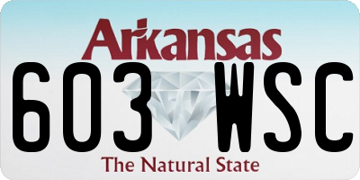 AR license plate 603WSC
