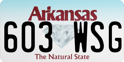 AR license plate 603WSG
