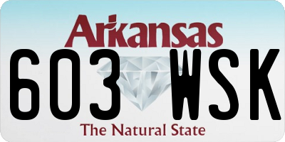 AR license plate 603WSK