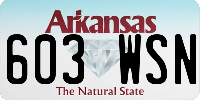 AR license plate 603WSN