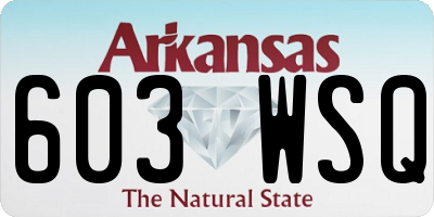 AR license plate 603WSQ