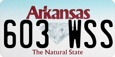 AR license plate 603WSS