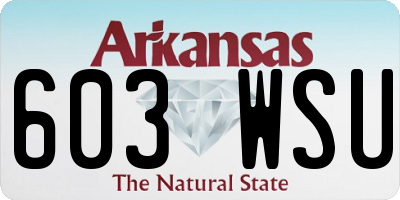 AR license plate 603WSU