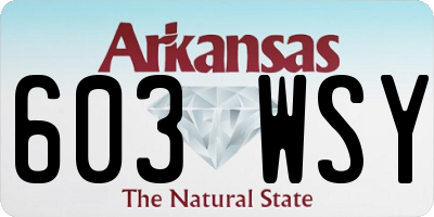 AR license plate 603WSY