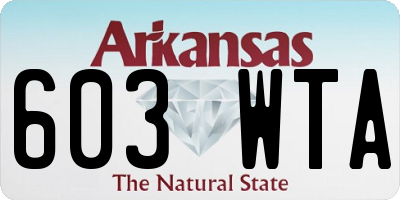 AR license plate 603WTA