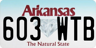 AR license plate 603WTB