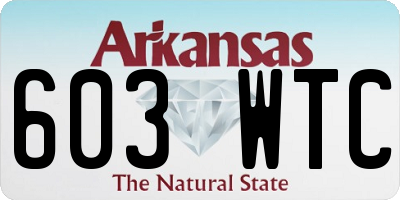 AR license plate 603WTC