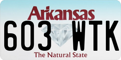 AR license plate 603WTK