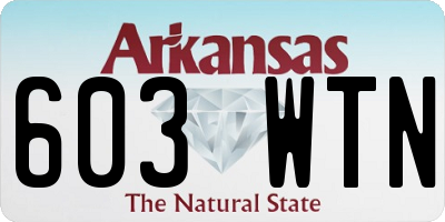 AR license plate 603WTN
