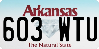 AR license plate 603WTU