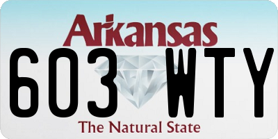 AR license plate 603WTY