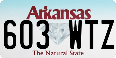 AR license plate 603WTZ