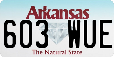 AR license plate 603WUE