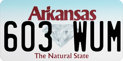 AR license plate 603WUM
