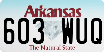 AR license plate 603WUQ