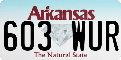 AR license plate 603WUR