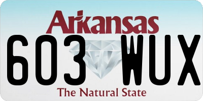 AR license plate 603WUX