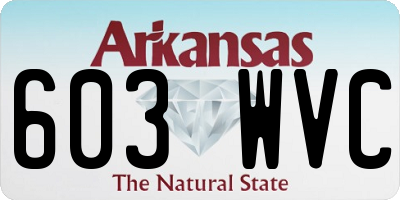 AR license plate 603WVC