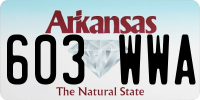 AR license plate 603WWA